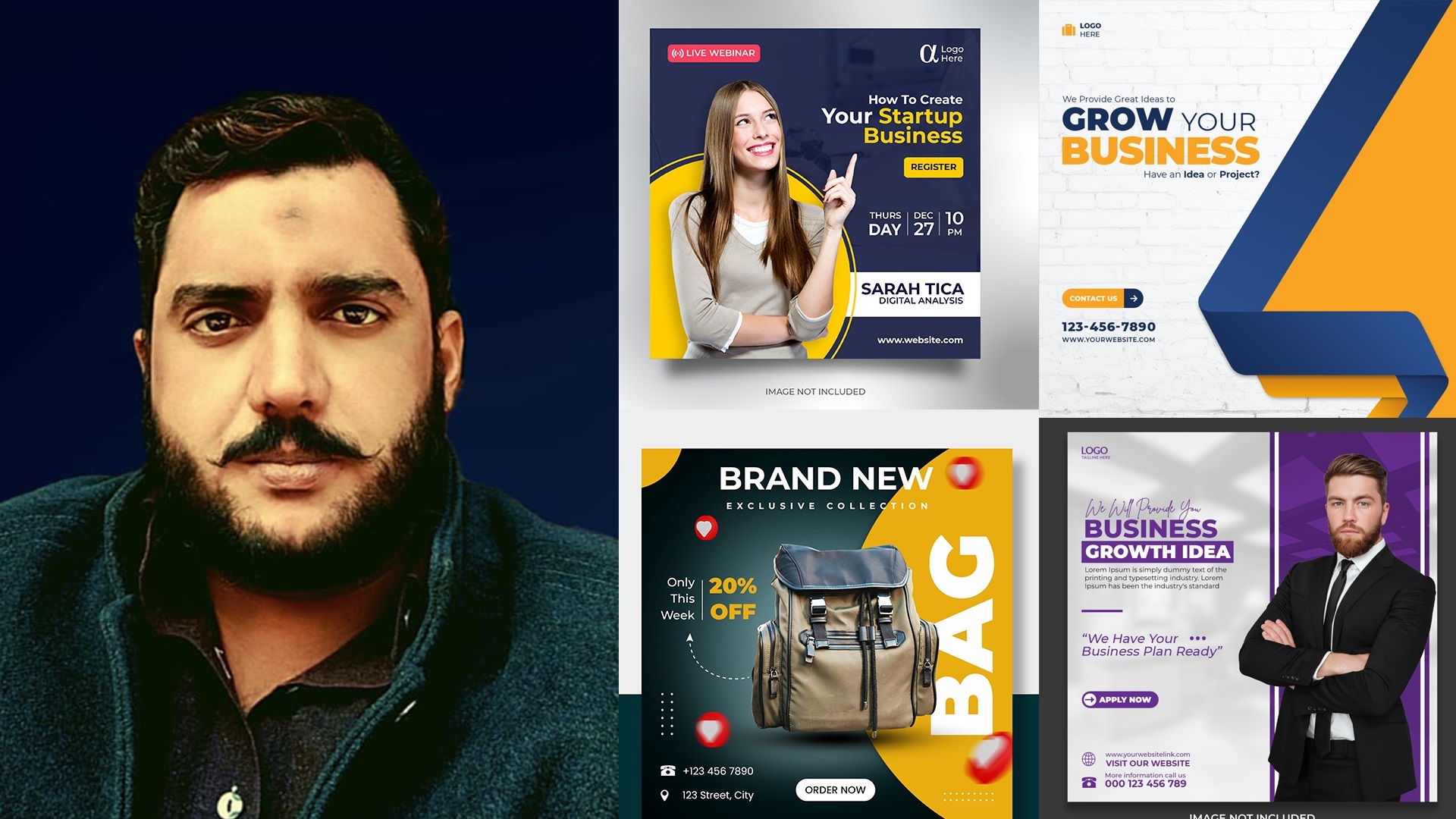 I will create social media posts graphics designs, account optimization 20 posts