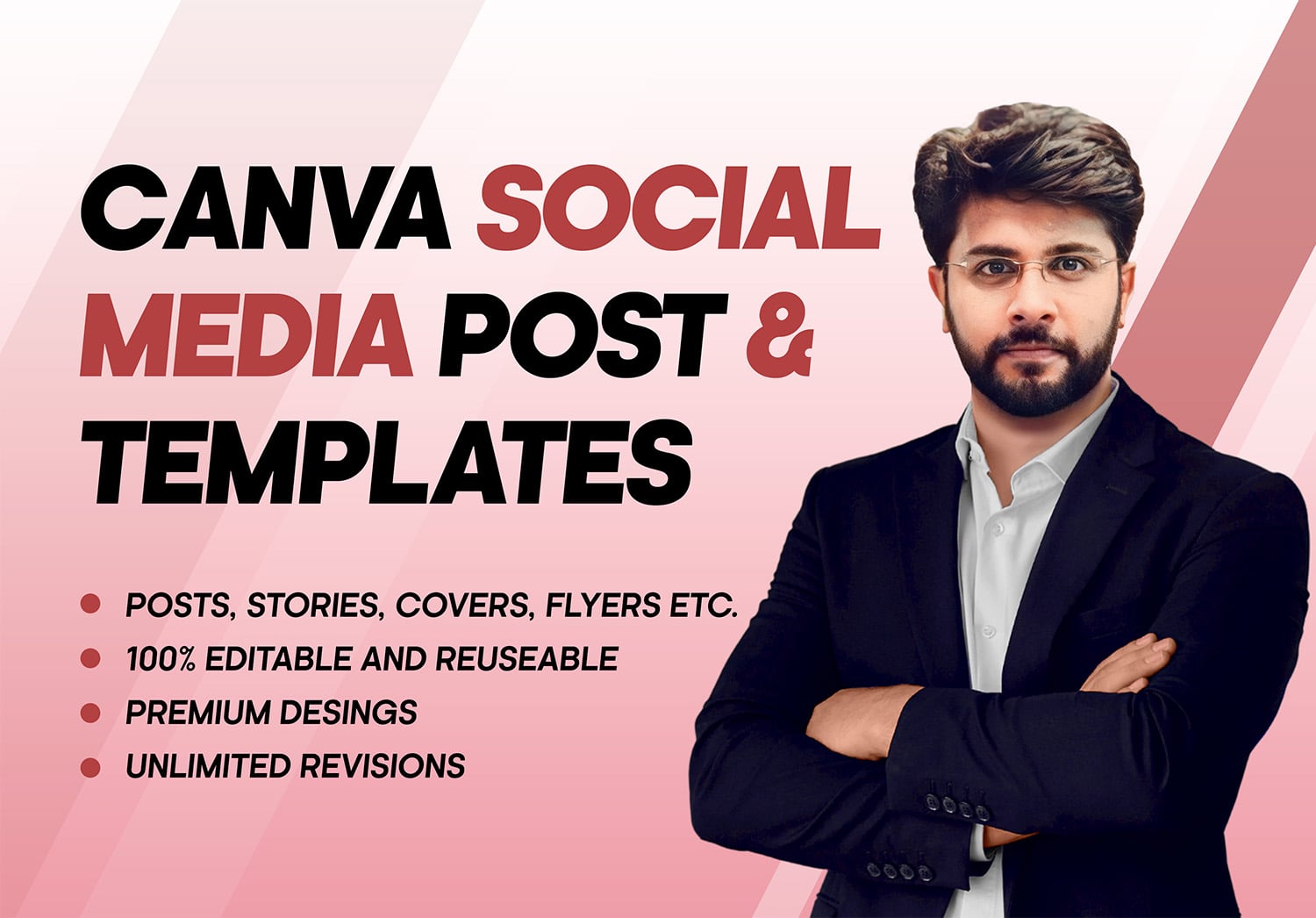 I will design 10 canva templates for your social media posts