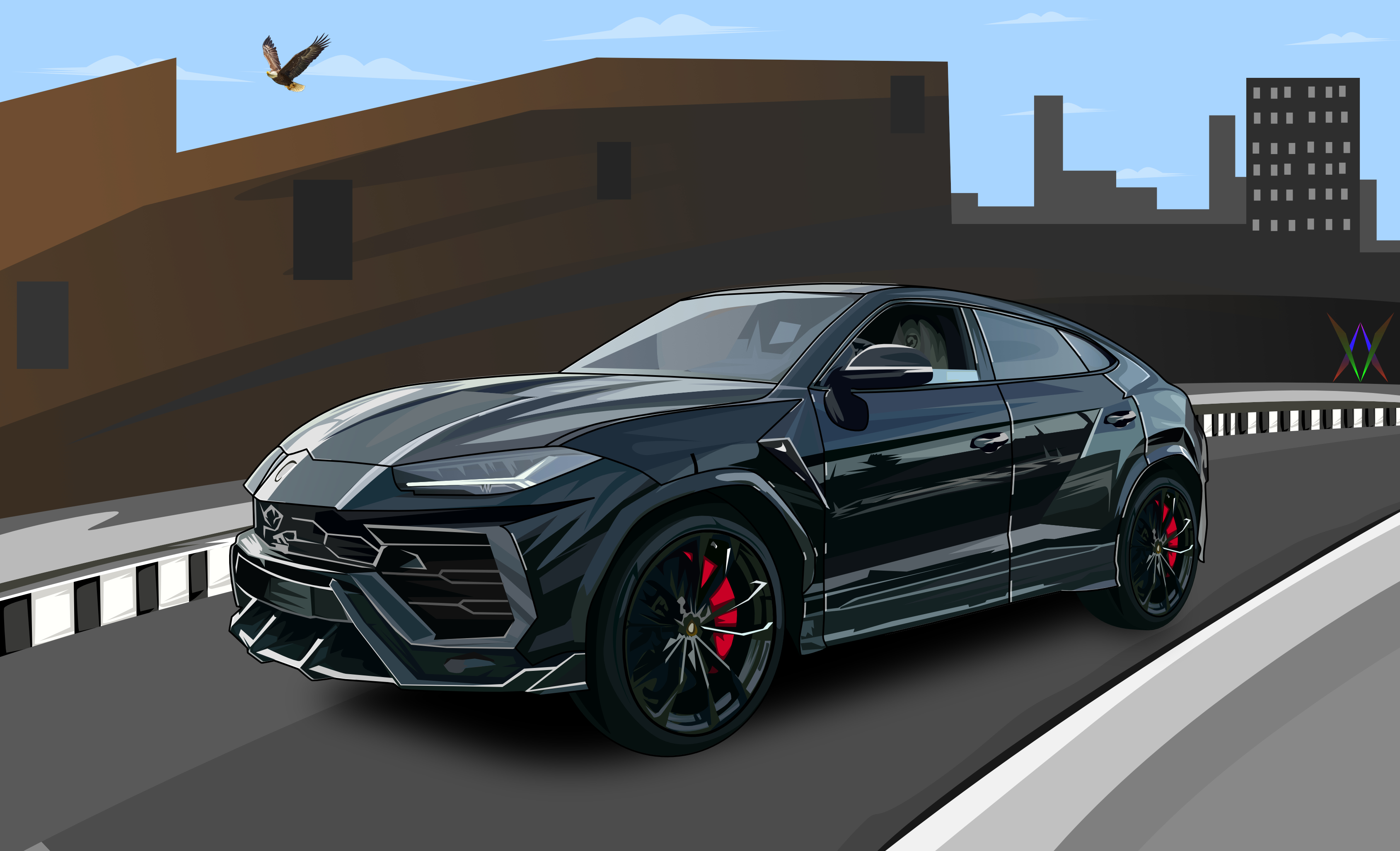 I will draw a car into vector cartoon portrait from photo