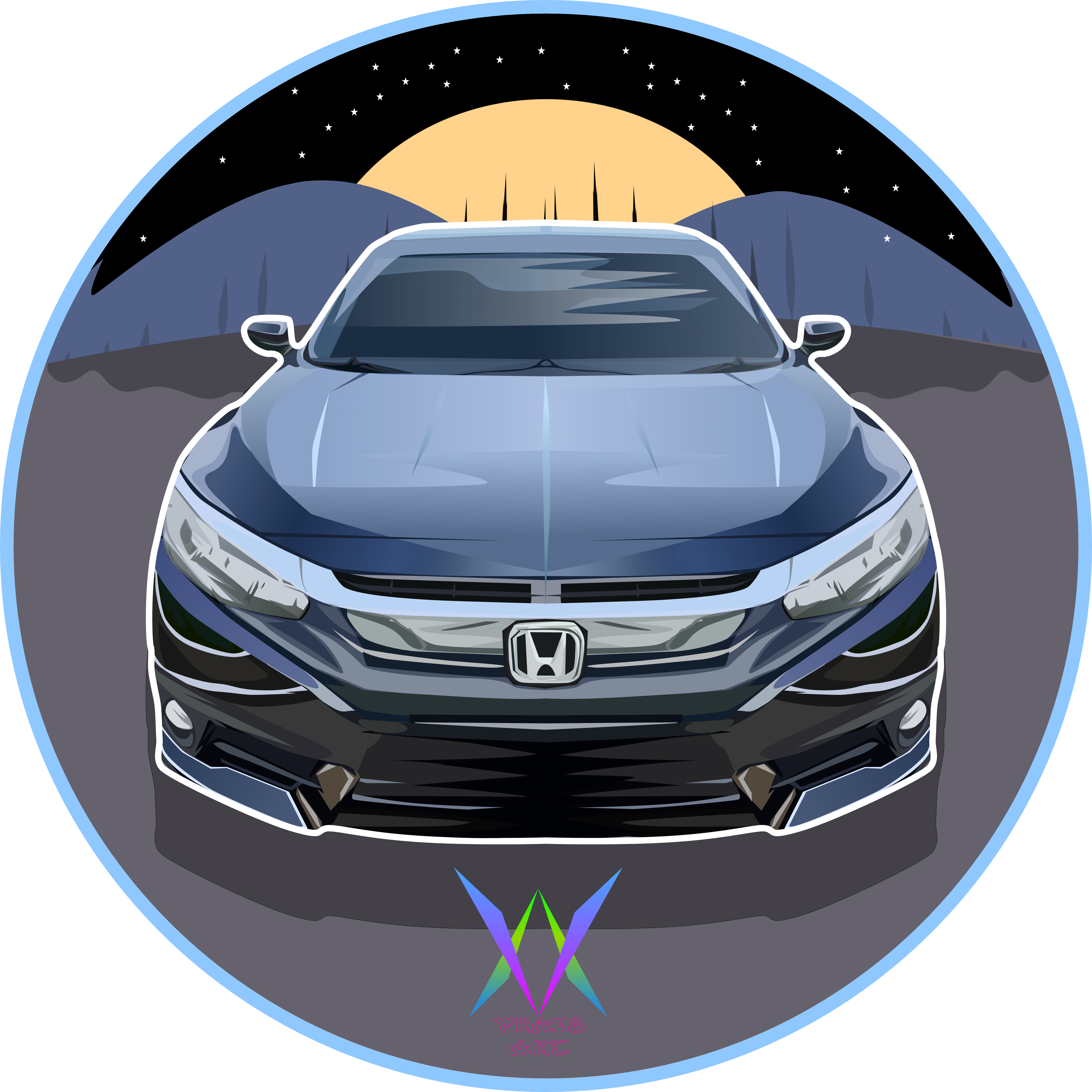 I will draw a car into vector cartoon portrait from photo