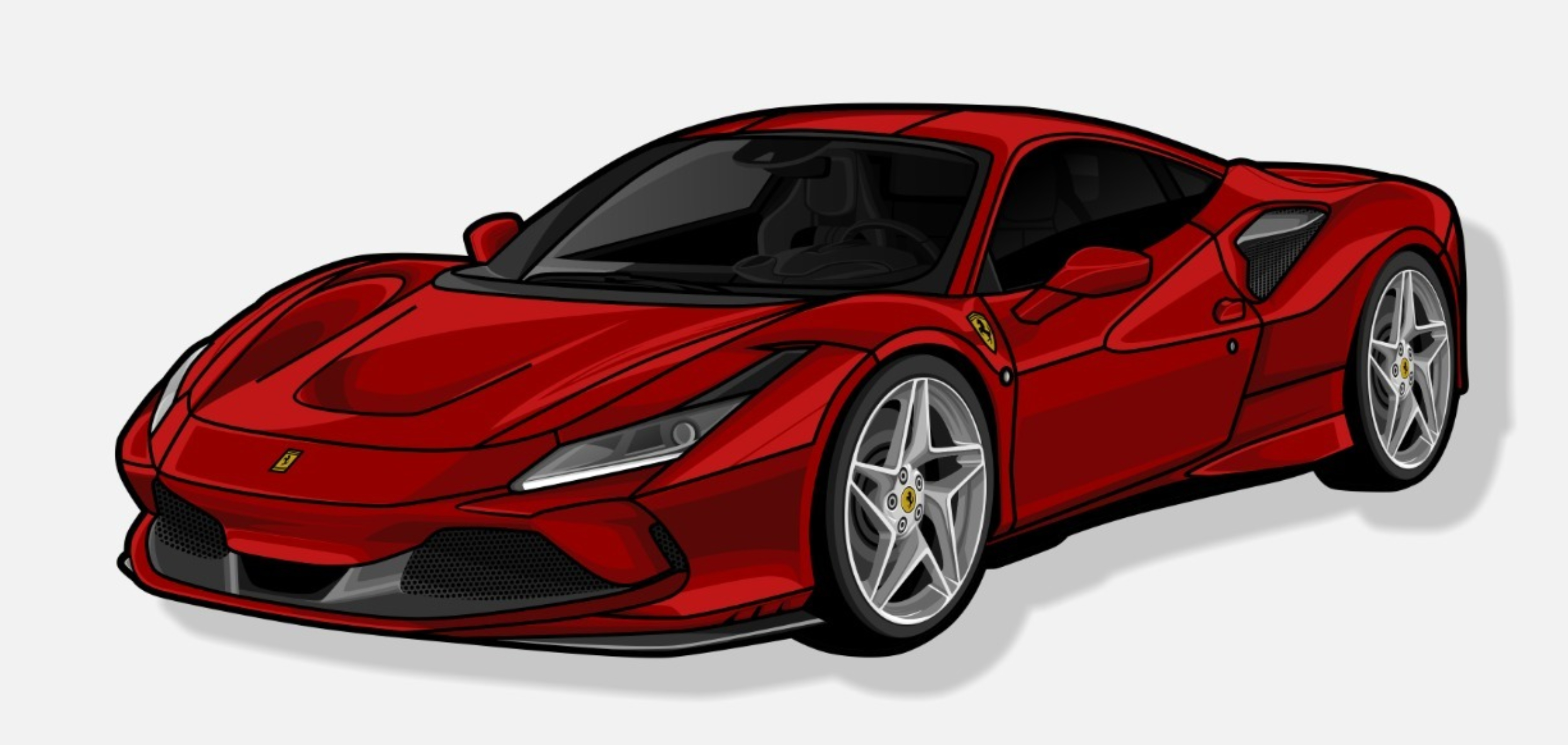 I will draw a car into vector cartoon portrait from photo
