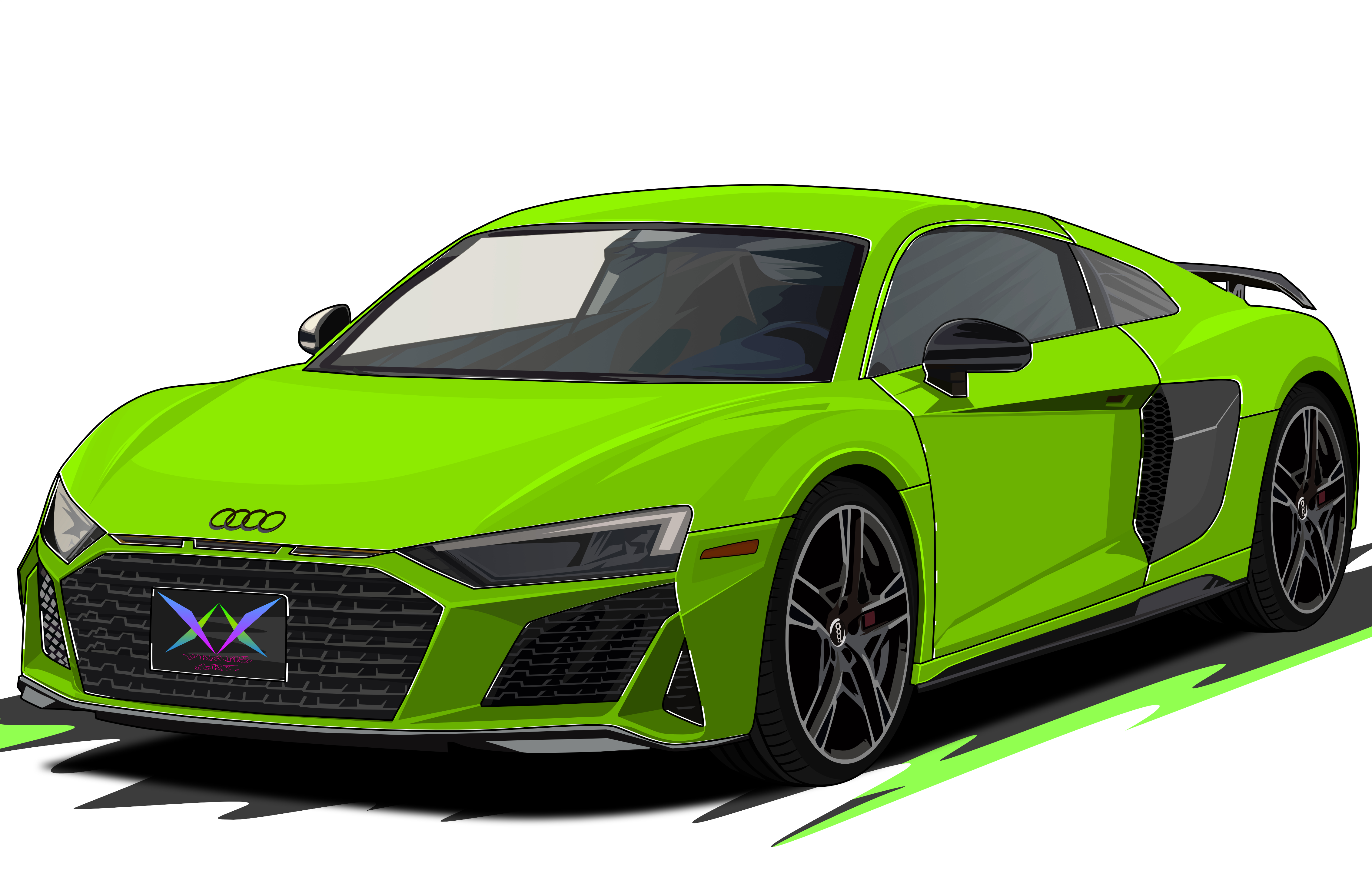I will draw a car into vector cartoon portrait from photo
