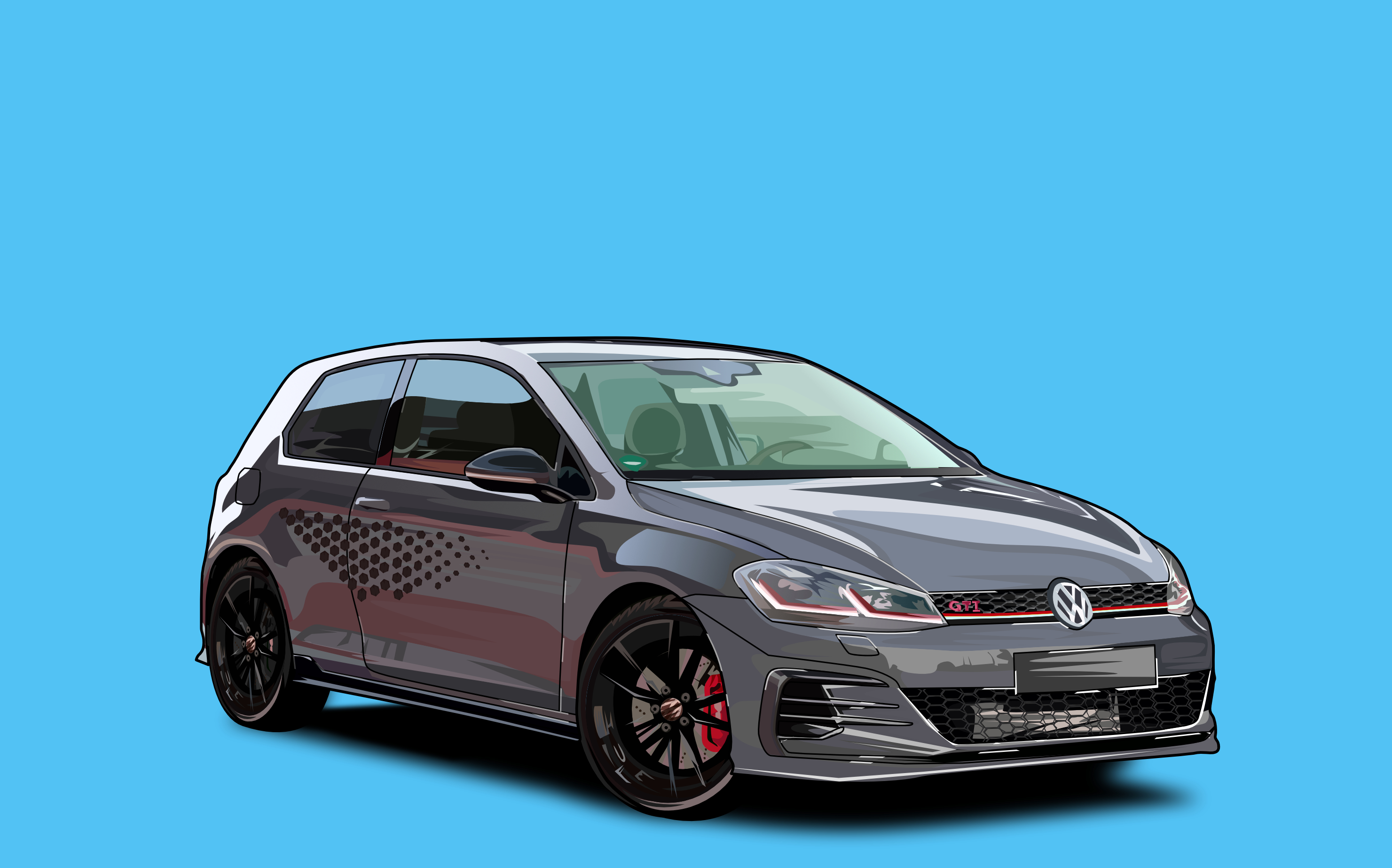 I will draw a car into vector cartoon portrait from photo