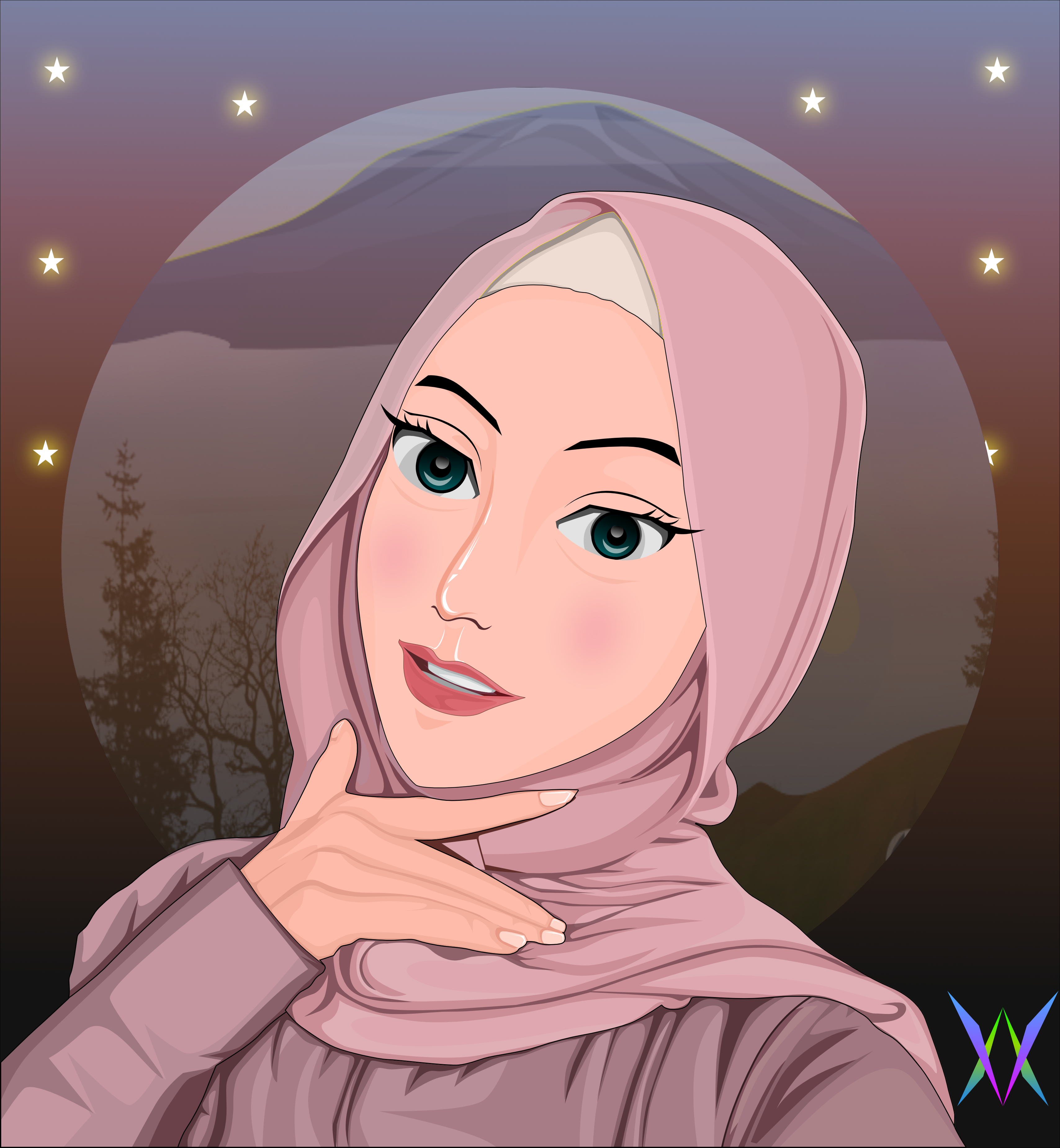 I will draw your face into a cartoon portrait