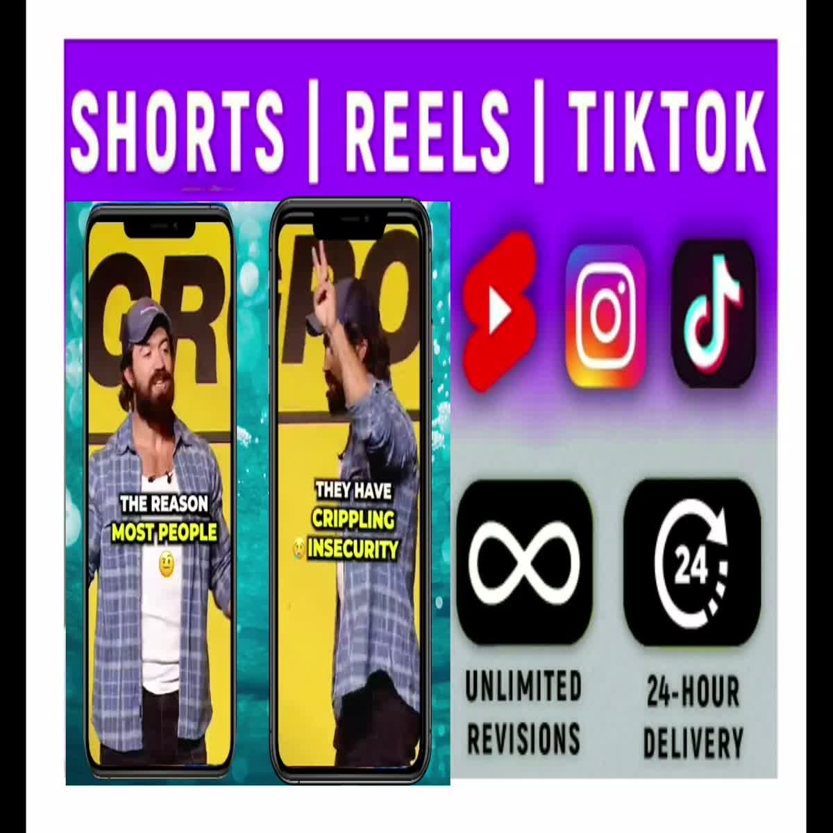 tiktok reels and shorts video editing with captions