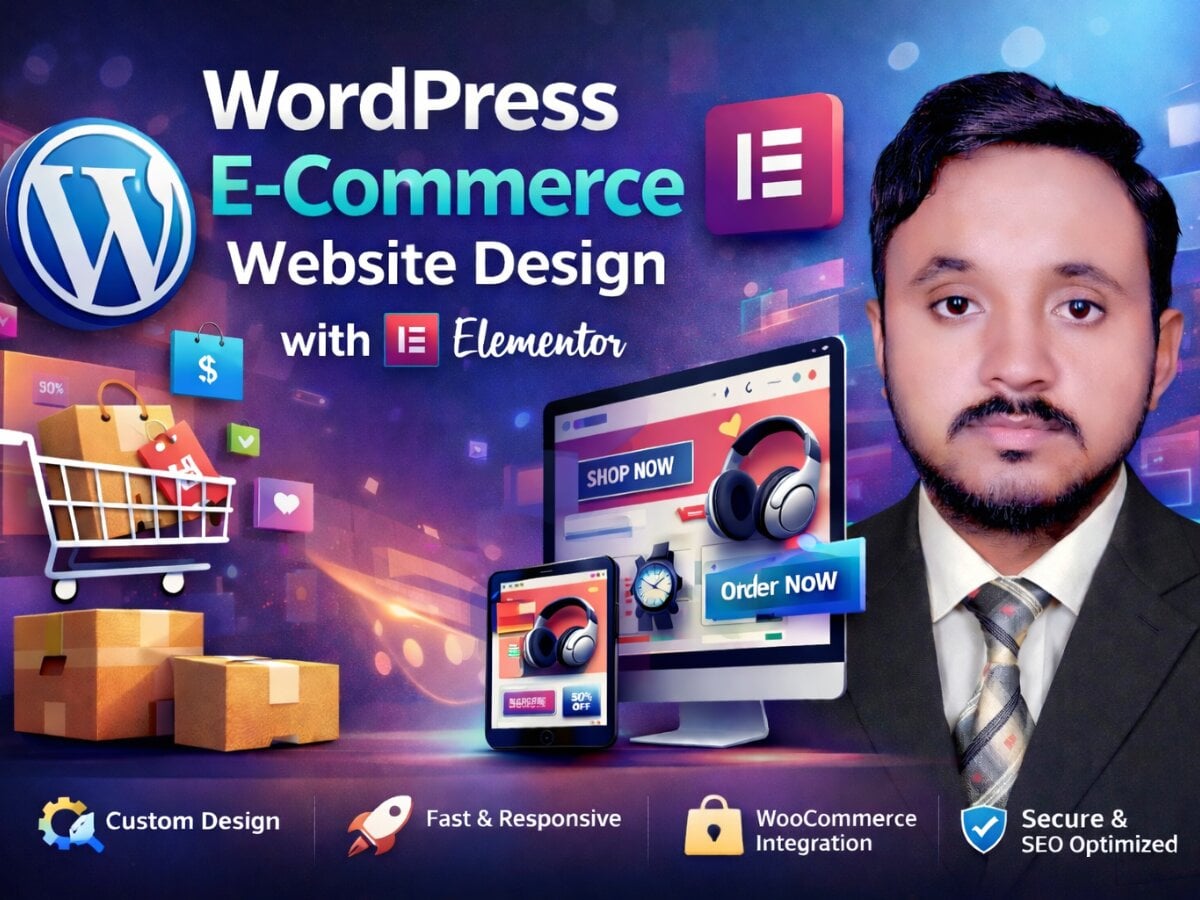 I will design a modern WordPress WooCommerce website with Elementor