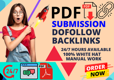 I will provid PDF submission or article submission backlinks top 50 Site