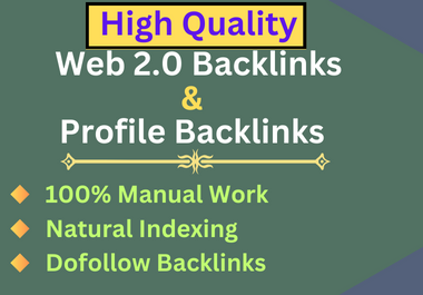 I will do 20 contextual web 2.0 and 20 Profile Backlinks 