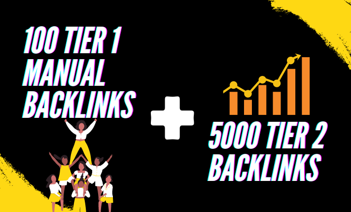 100 Tier 1 Manual Links + 5000 Tier 2 Links for SEO Success!