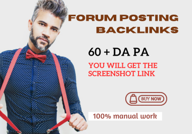 I will 40 unique quality forum posting dofollow SEO b...