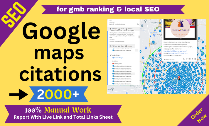 I will create 2000 google map citations for GMB ranking and local SEO