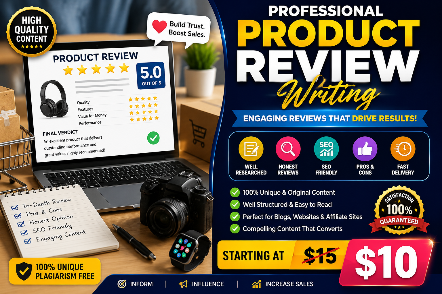 I will write a professional SEO product review 