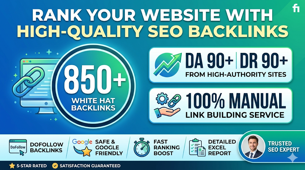 Rank Your Website with 850+ White Hat SEO Dofollow Backlinks from H1gh DA/DR 90+ Sites &ndash; 100% Manual