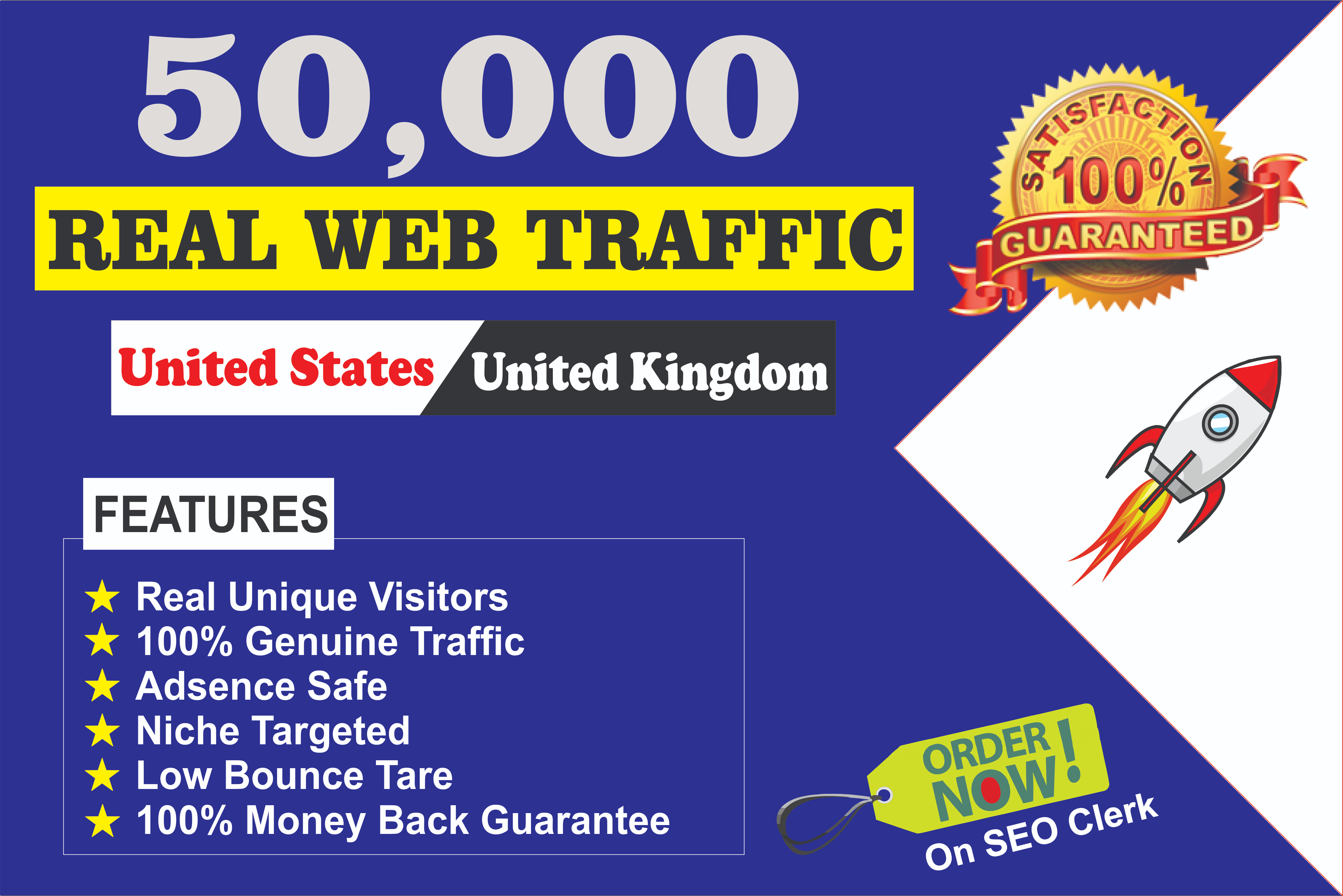 50,000+ USA Target Traffic to your website