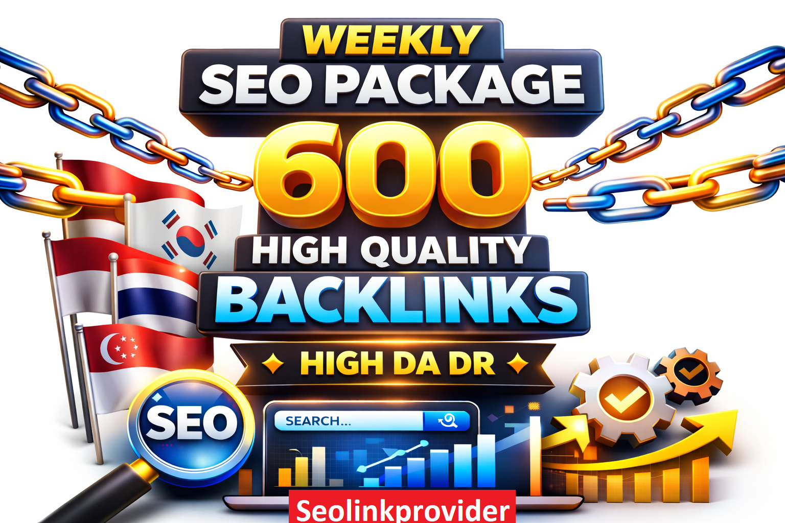 WEEKLY SEO PACKAGE OF 600 HIGH QUALITY BACKLINKS HIGH...