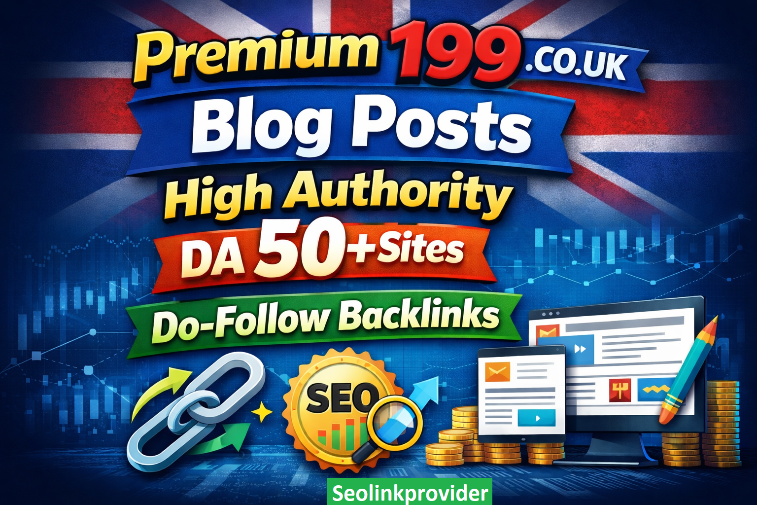 Premium 199. CO. UK Blog Posts High Authority DA 50 P...