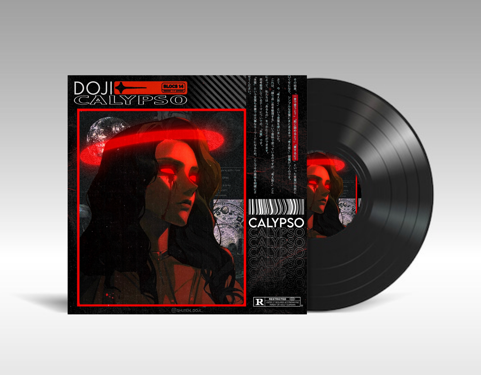 I will design an album cover or a poster in an artistic style