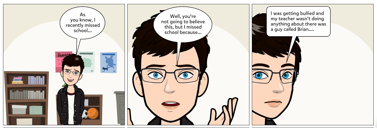 I write and design 5 fully colored comic strips for you