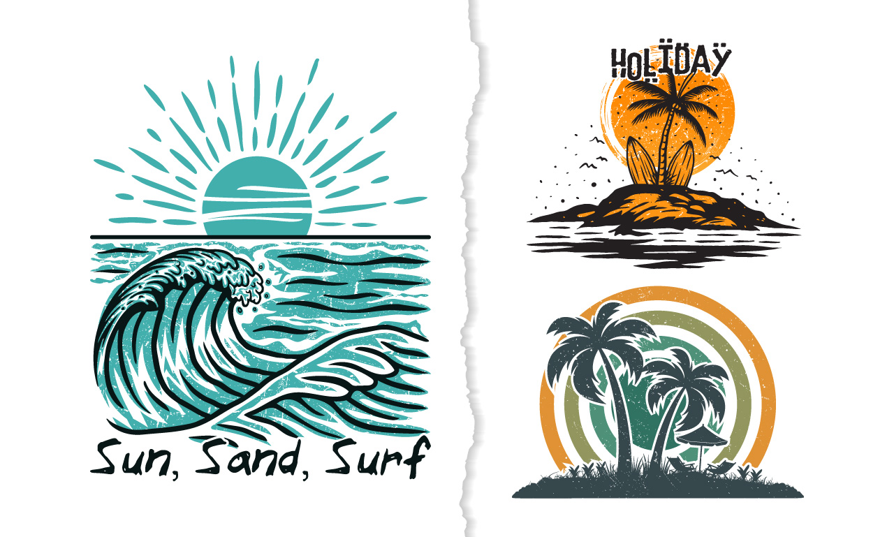 I will design vintage summer t shirt design for travelers