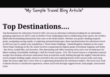 I will write an SEO blog or Travel article