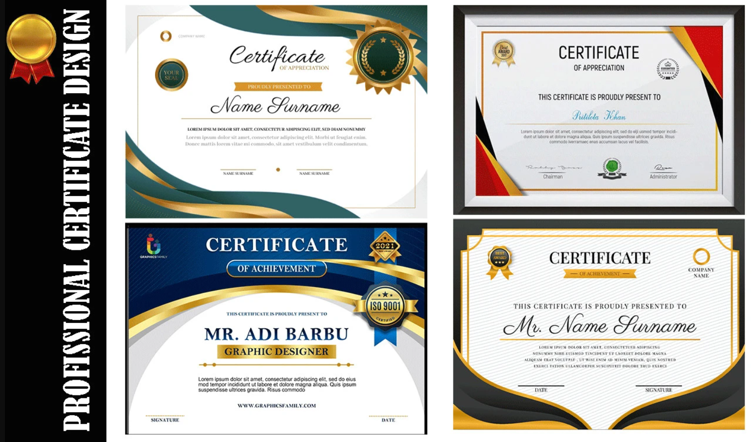 I will do certificate design, award certificate, diploma certificate