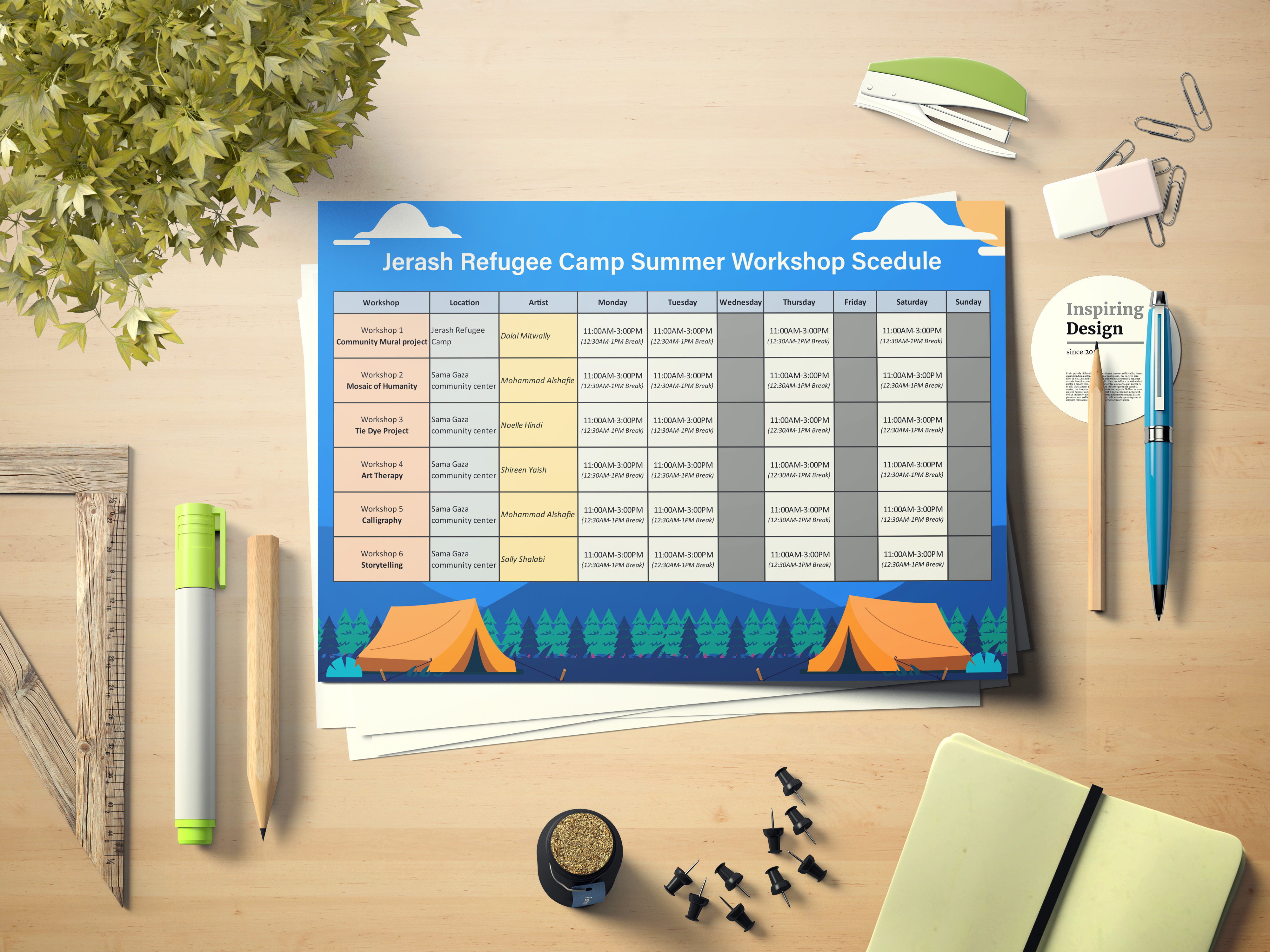 I will design your event schedule / timeline