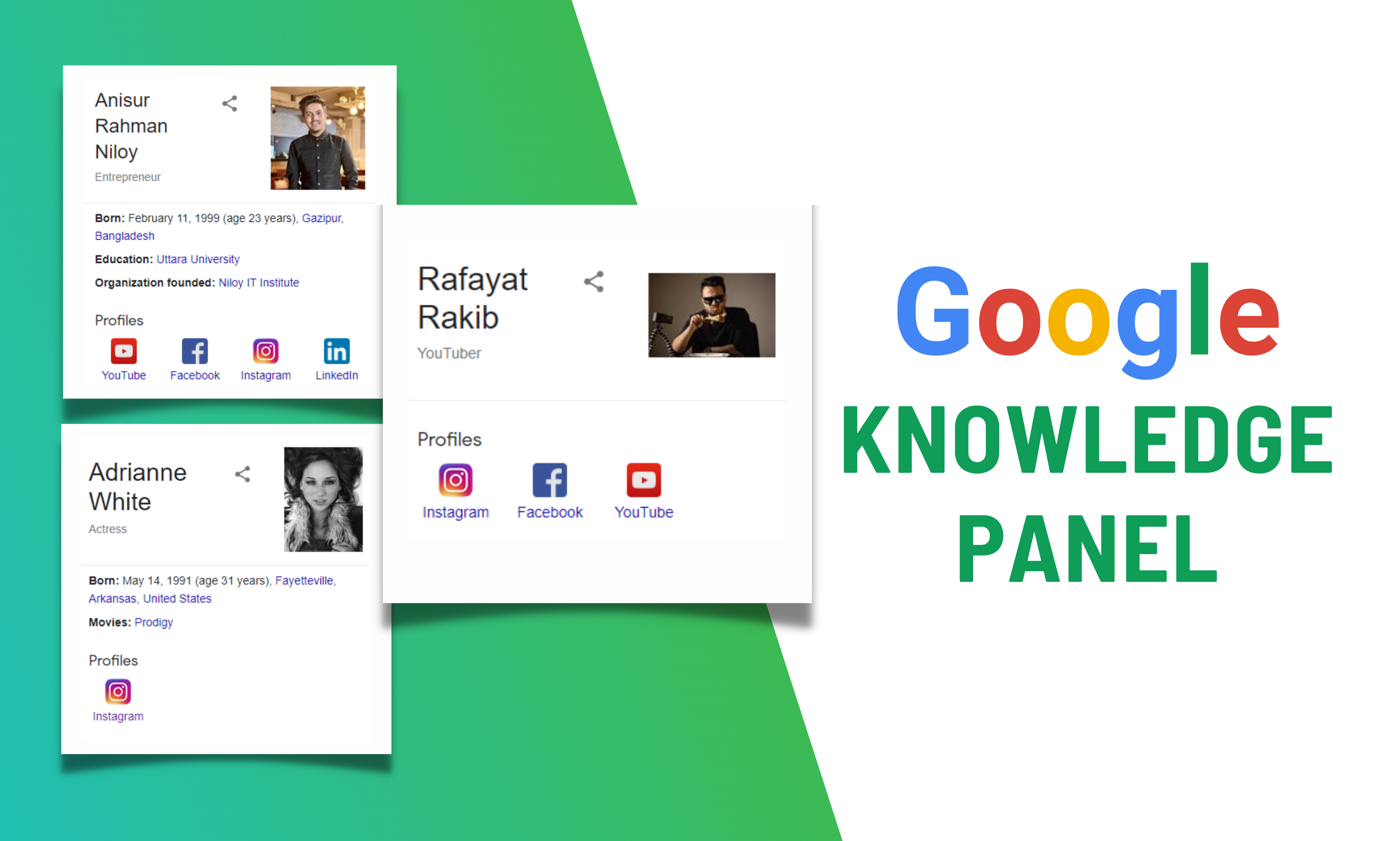 Create Google Knowledge Panel for a Person