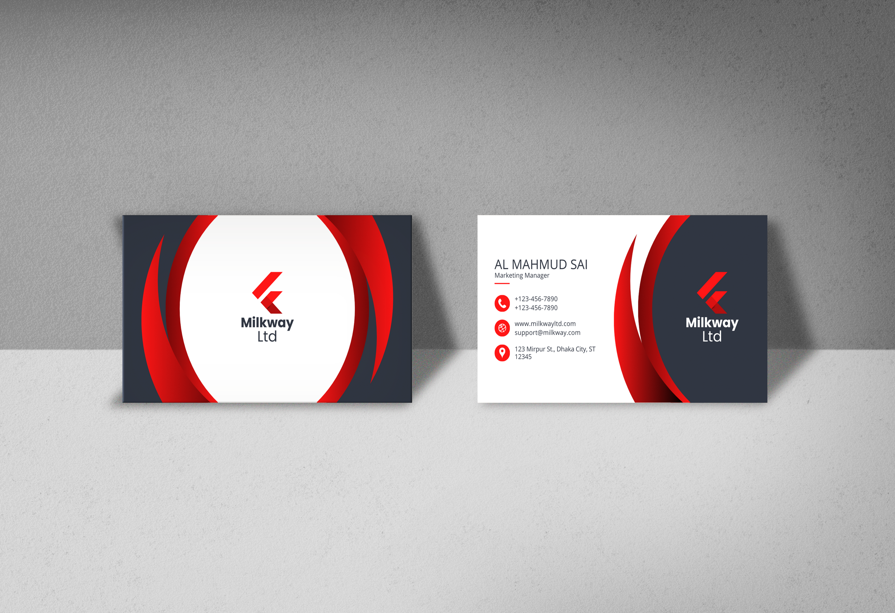 Business or Visiting cards double side design front and back
