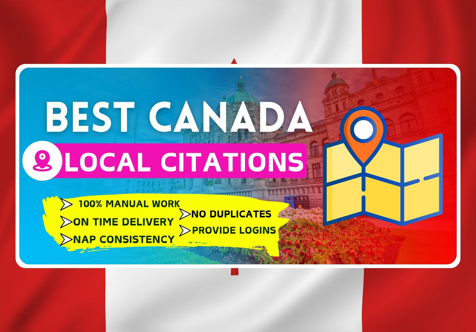 I will do best 100 canada local citations and directory submission