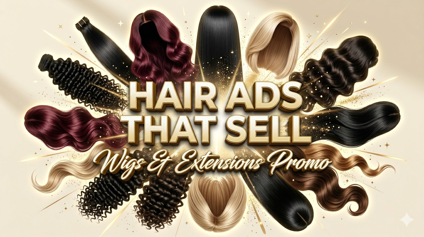 I will create high-converting hair extensions and wigs video ads that boost your sales fast