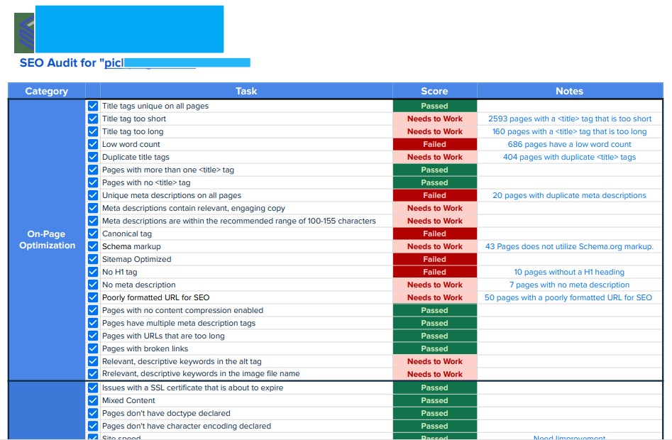 I will Provide a Complete Advanced In-Depth SEO Audit Report and Consultation