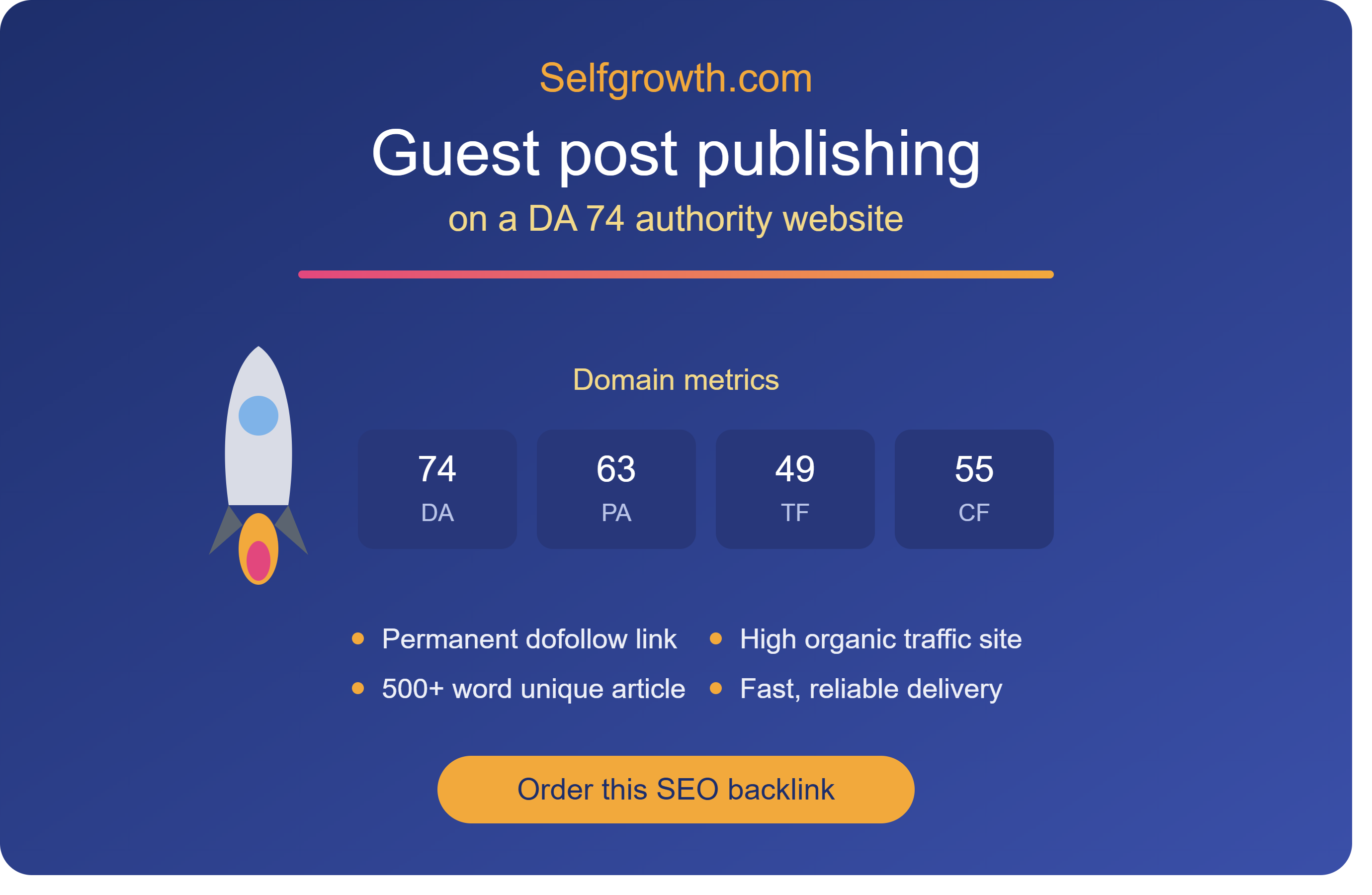 I will write andpublish SEO guest post on SelfGrowth DA 74 site with permanent dofollow backlink