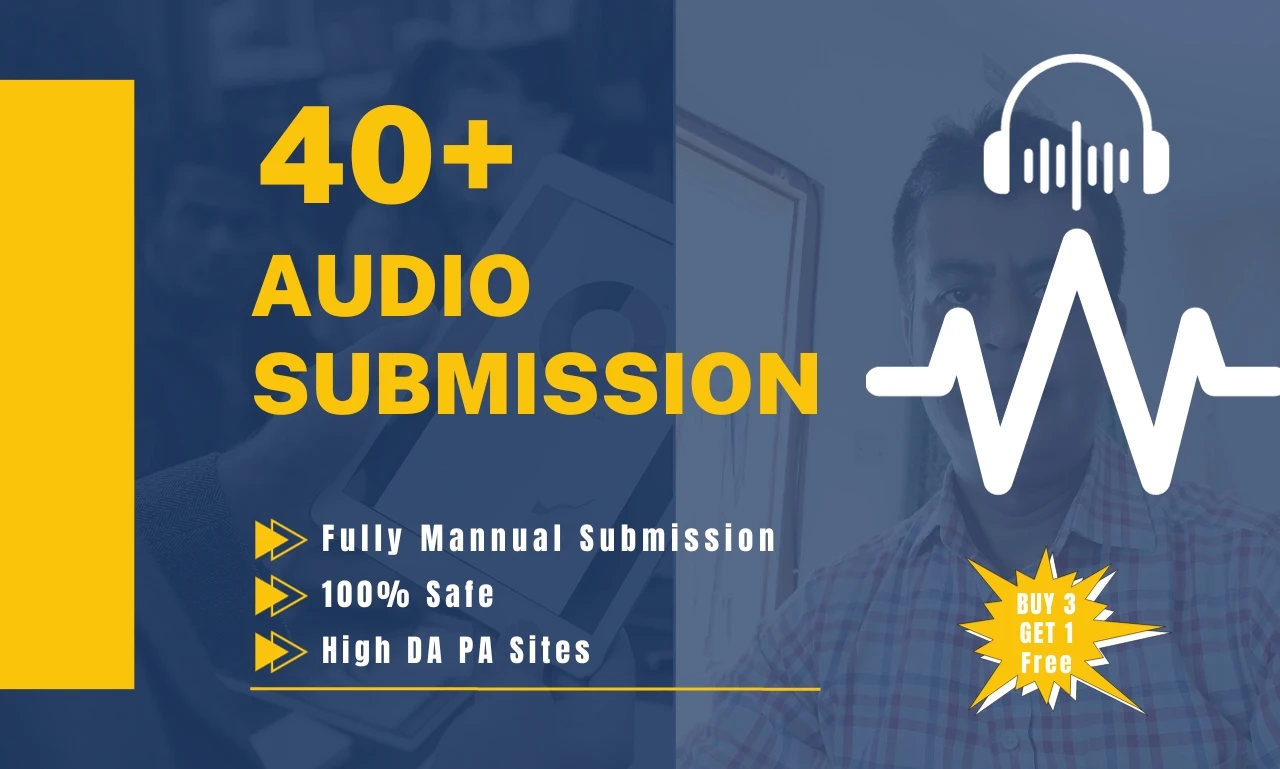 I will do 40 audio submission on the top high PR audio sharing sites