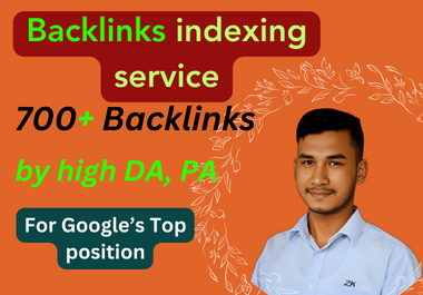 I will do backlink indexing by highly powerful mix ty...