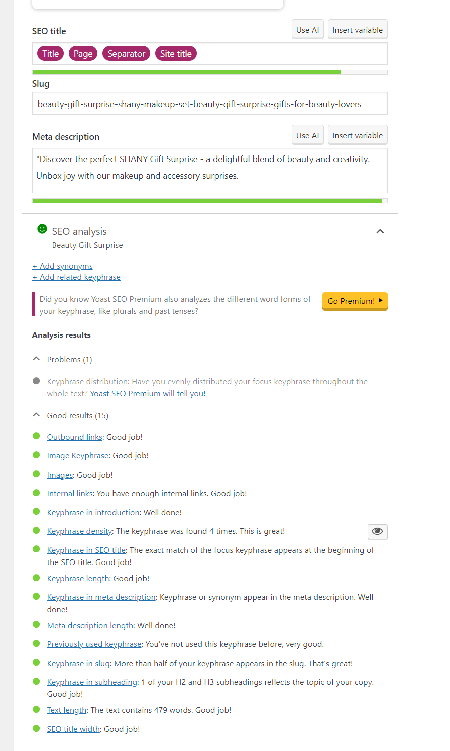 I will do advanced Wordpress on page seo by Yoast or Rank math seo plugin