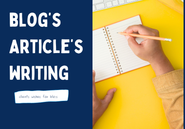 Blog's and Article writer on your wish topic