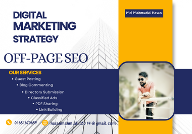 I will do economical Off-Page SEO and dofollow backlinks