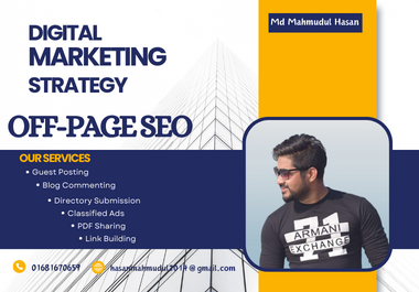 I will do economical Off-Page SEO and dofollow backlinks