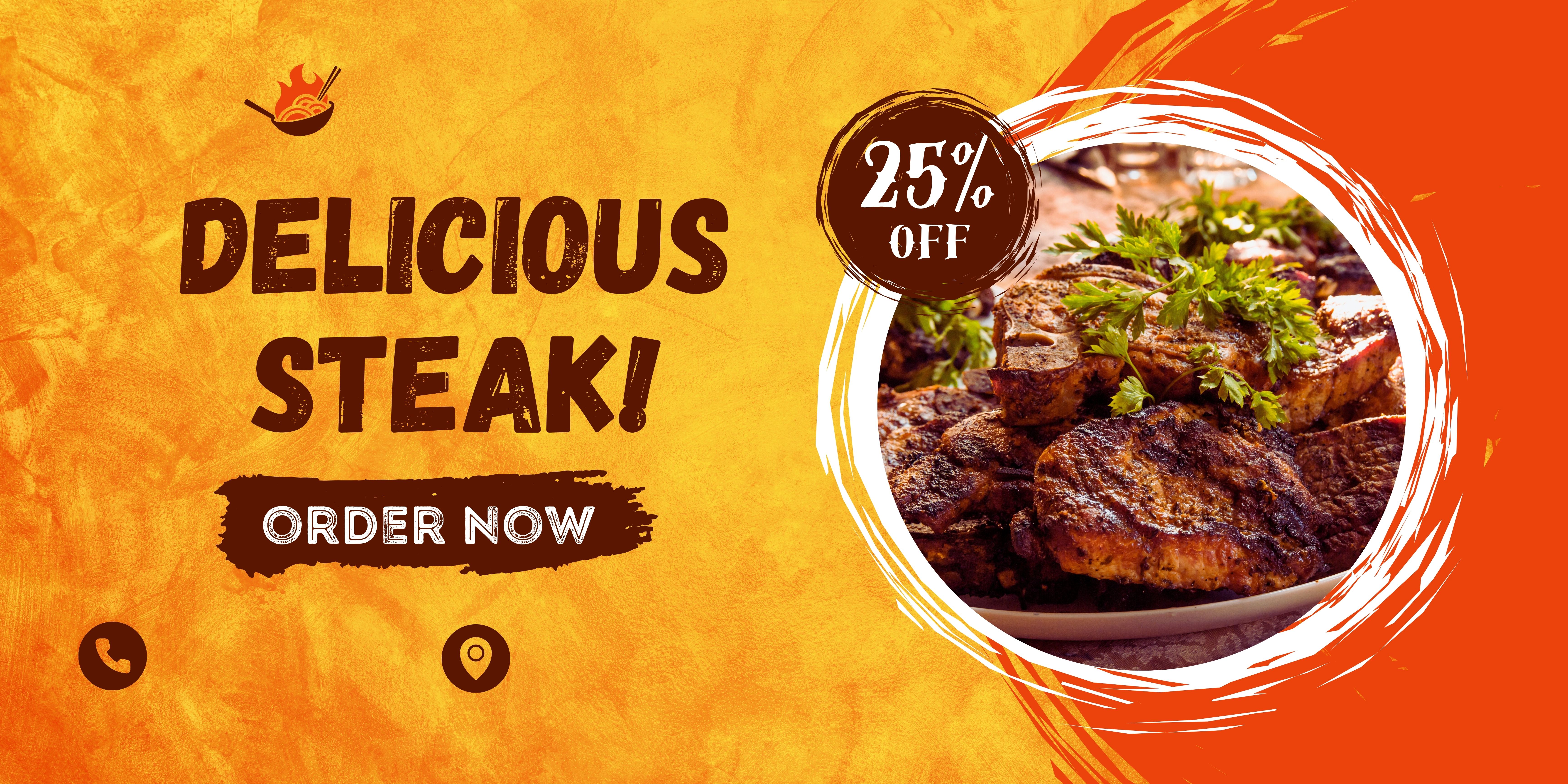 Beautiful Web Banner for Food Delivery Restaurant 