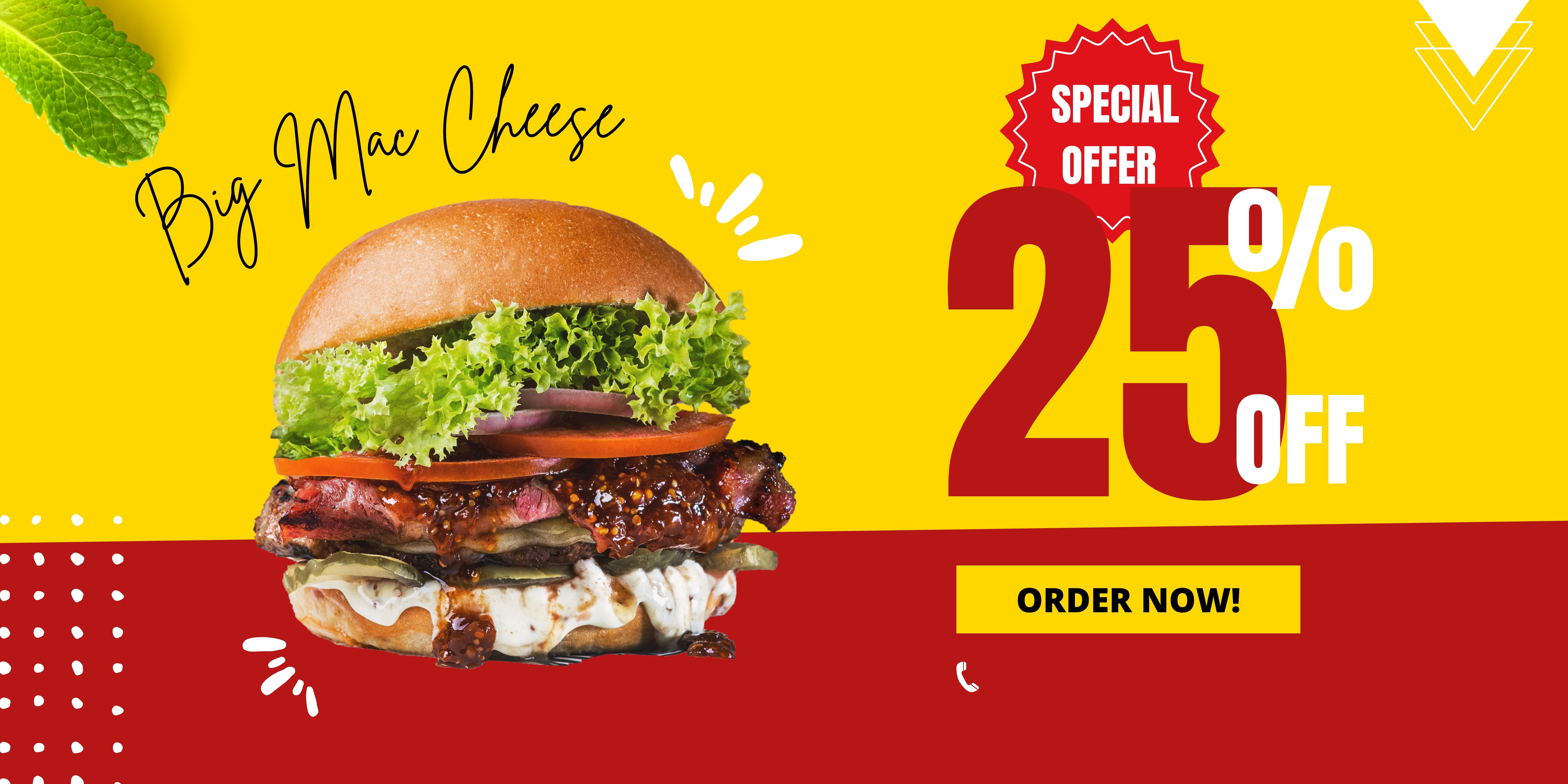 Beautiful Web Banner for Food Delivery Restaurant 