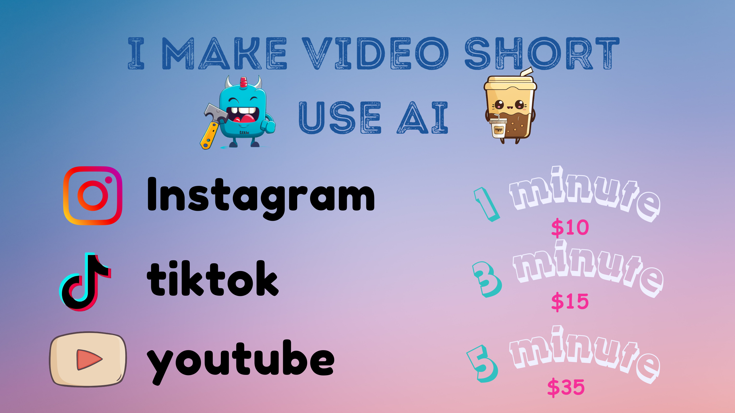 I make video short use AI for Youtube, Tiktok and In...