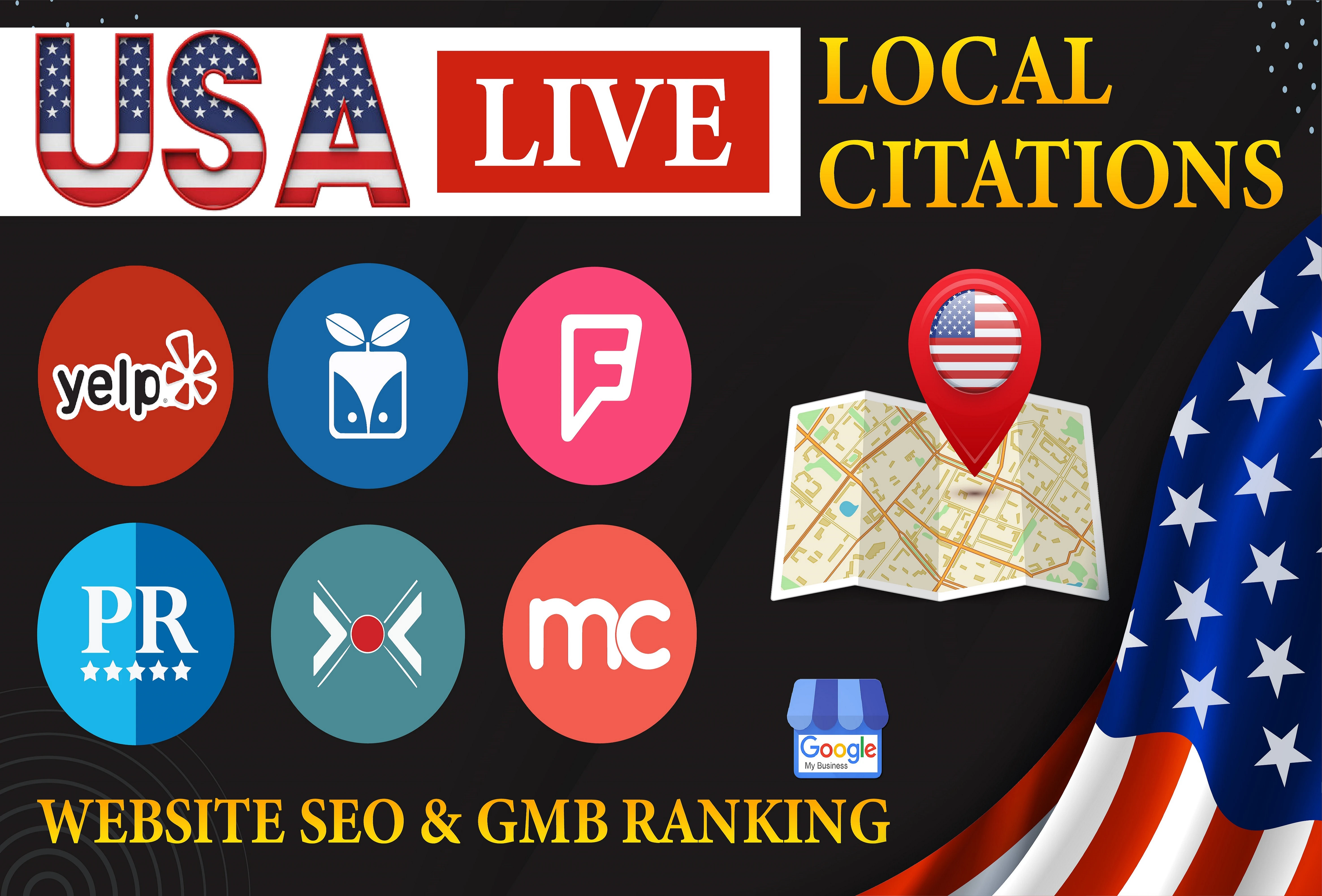 I will put business on 50 USA local citations directories local SEO