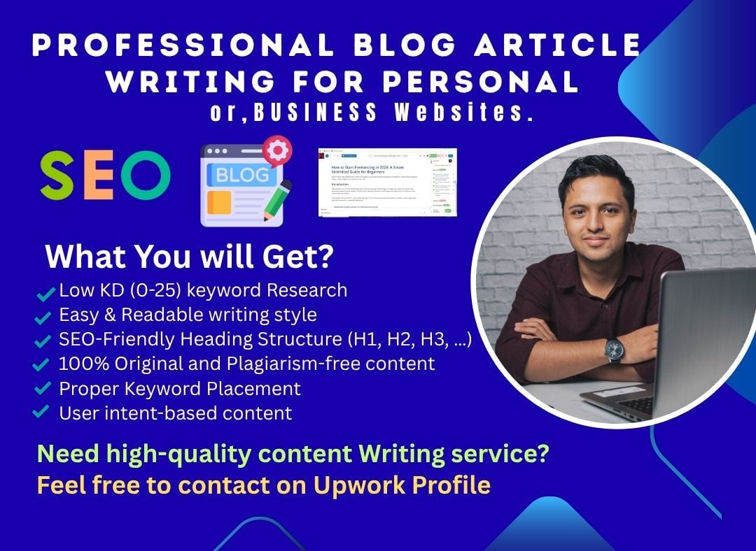 Professional Article Writing Service for personal or blog website