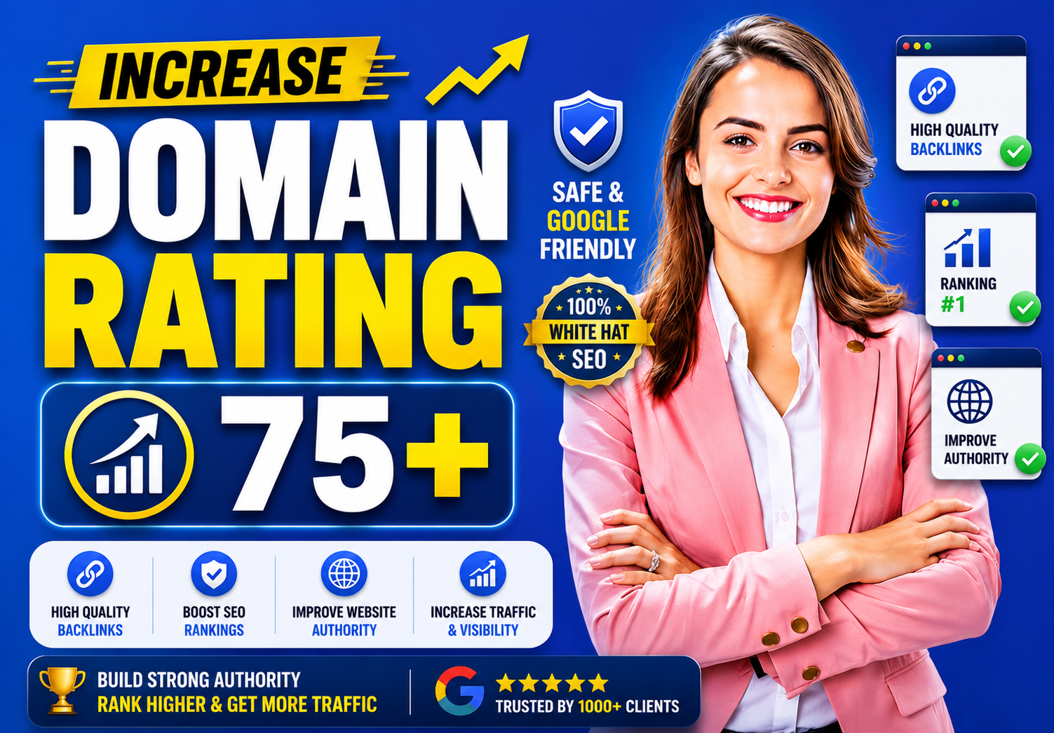 increase domain rating DR 75 plus with SEO backlinks, high authority links