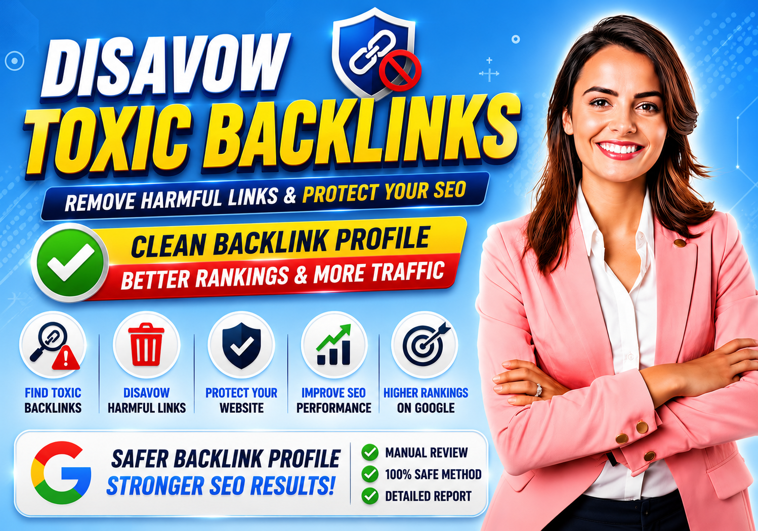 I will remove spam score of your website and disavow bad backlinks