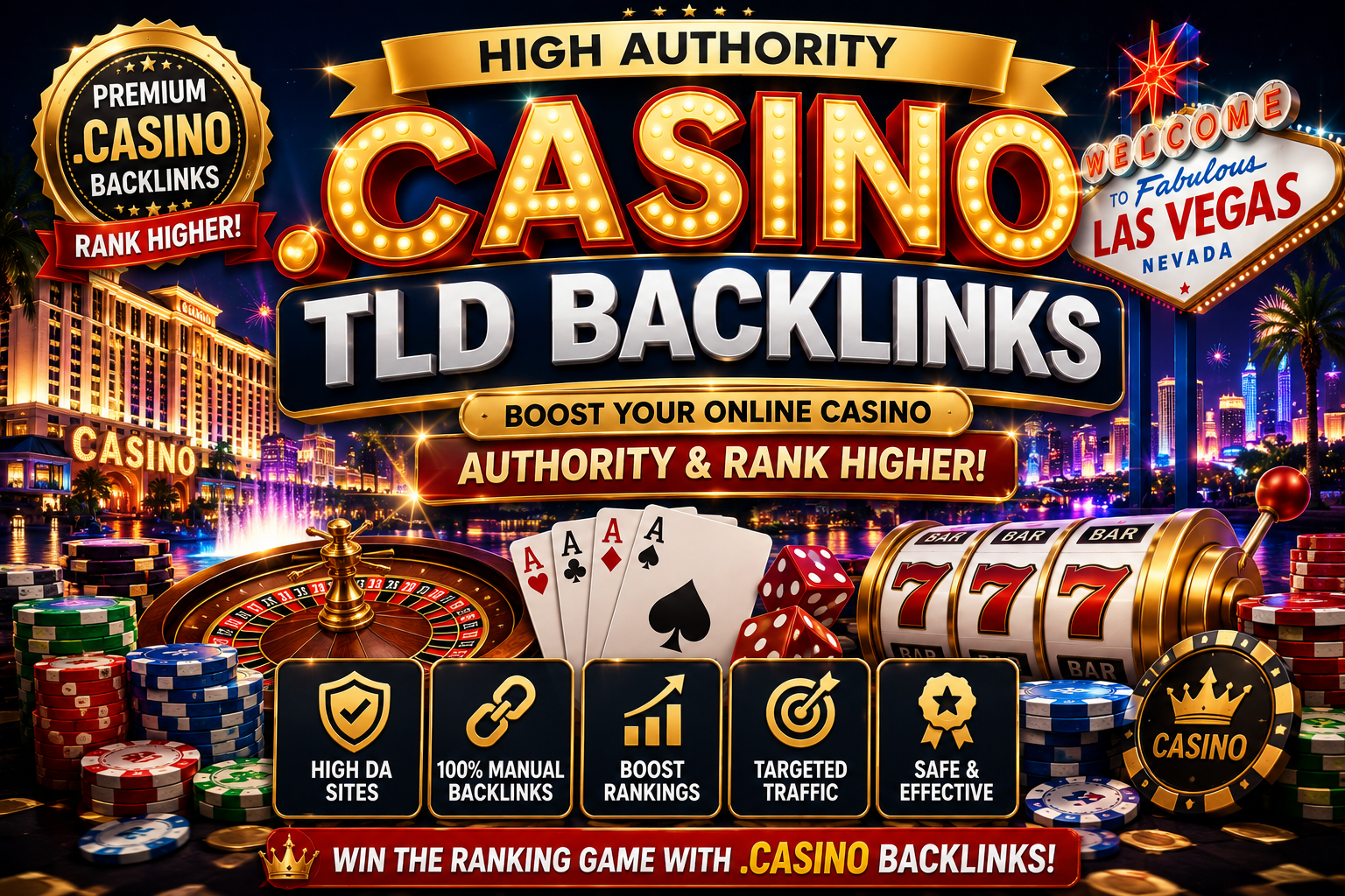 I will Create 50 High DR and DA .Casino Backlinks