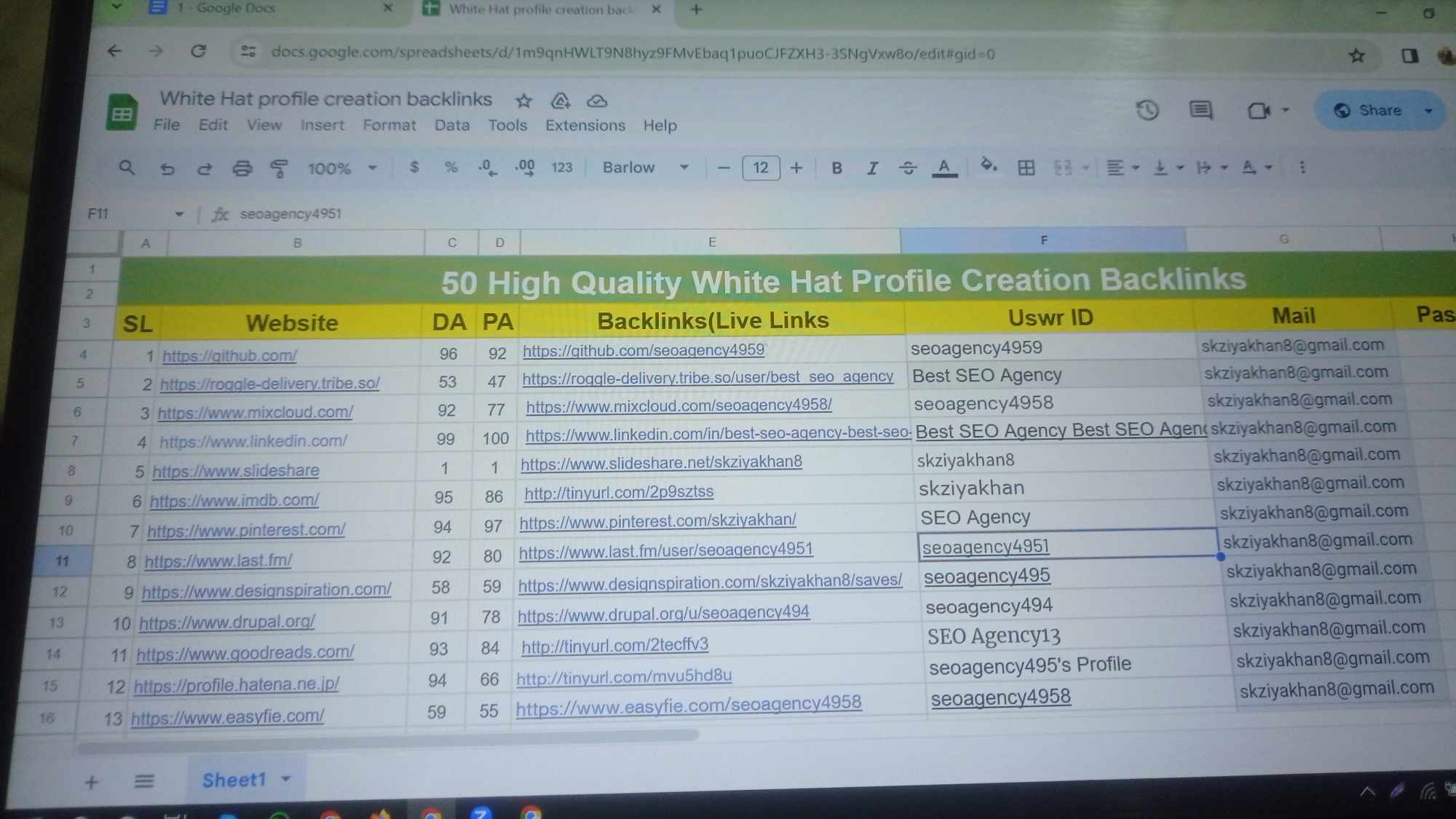  Give High100 DA 70+Profile Creation Backlink 