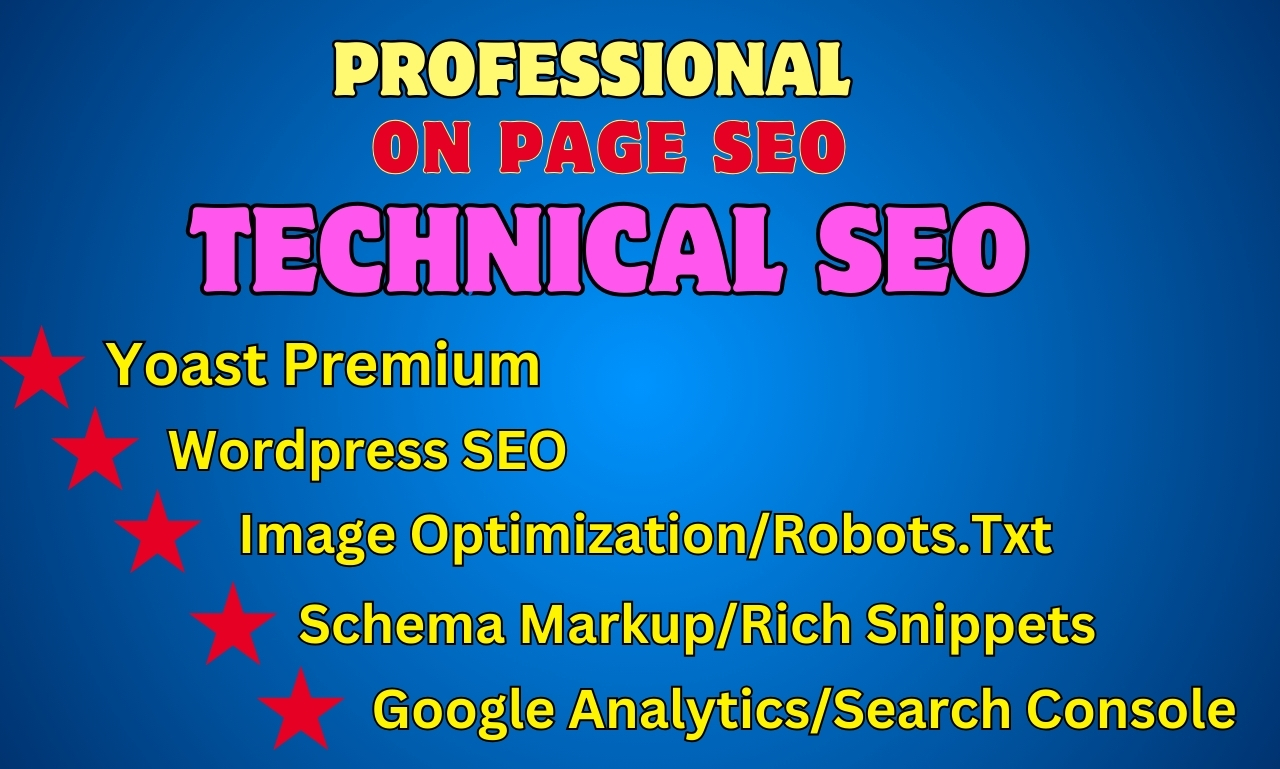 I will do website onpage SEO and technical optimization service