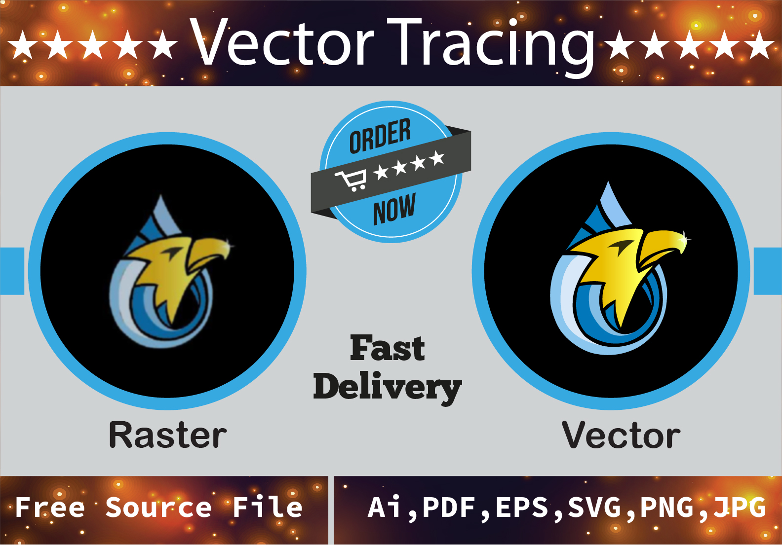 I will redesign, vector tracing, vectorize, cleanup, logo to vector