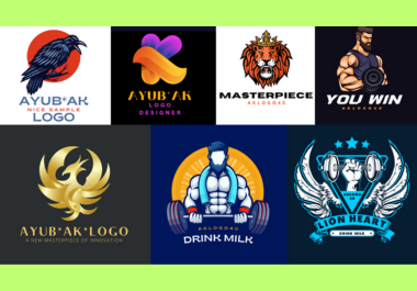 Professional Unique Logo Design With in 10 hrs Delivery 